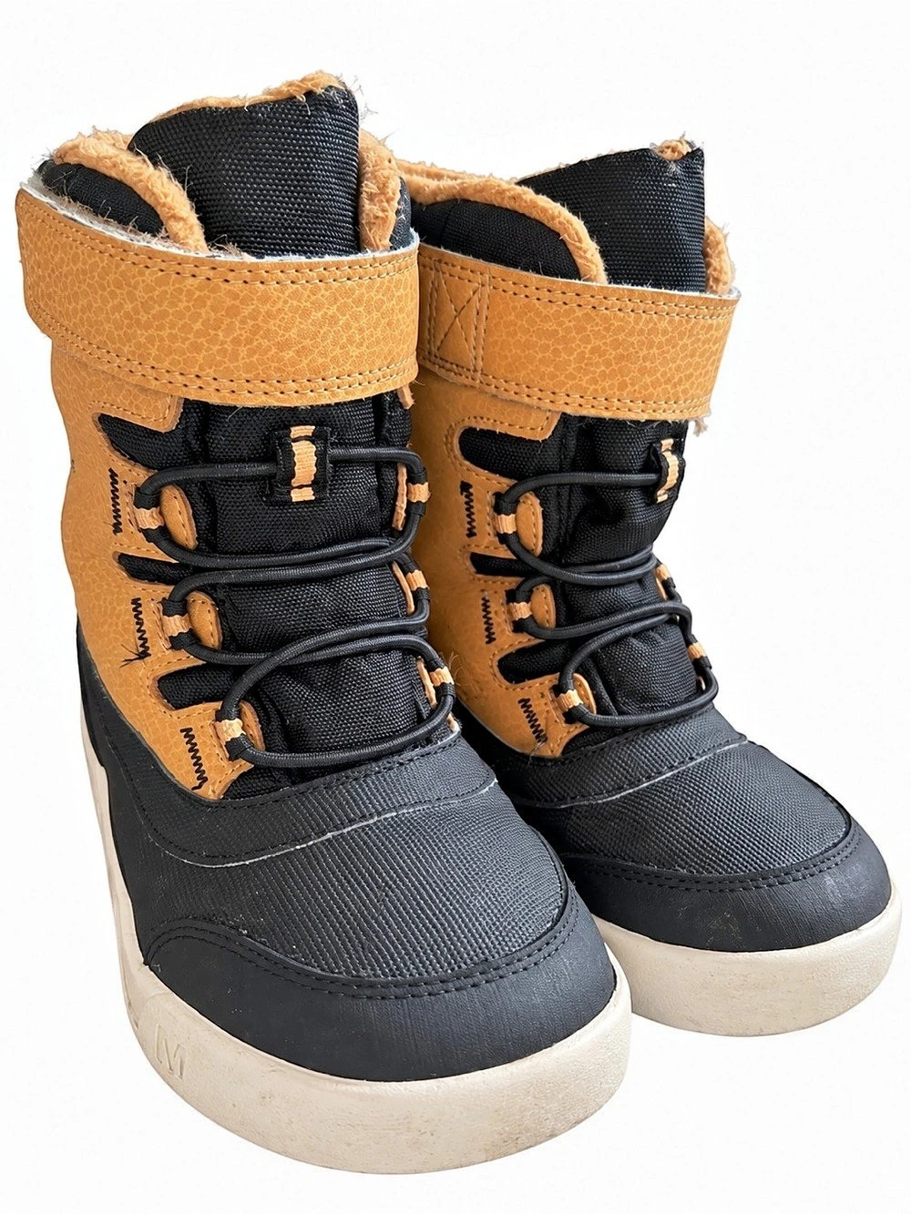 Merrell Snow Storm Kids Waterproof Winter Boots Tan Black Leather Unisex US 11M